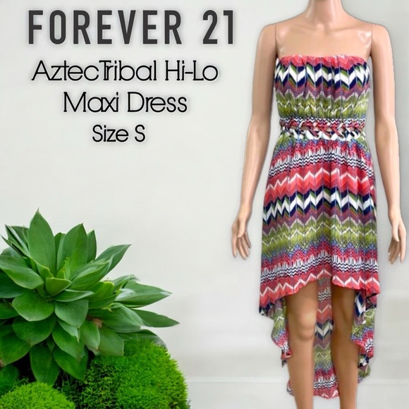 Forever 21 Dresses & Skirts - Forever 21 Aztec Tribal Waist Hi-Lo Maxi Dress